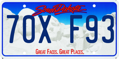 SD license plate 70XF93