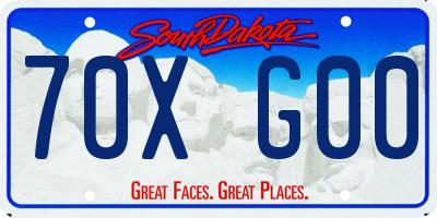 SD license plate 70XG00