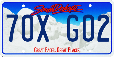 SD license plate 70XG02