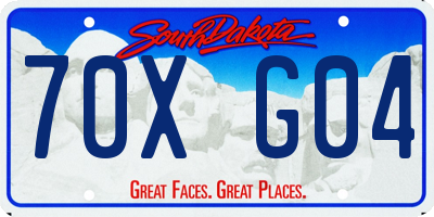 SD license plate 70XG04