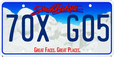 SD license plate 70XG05