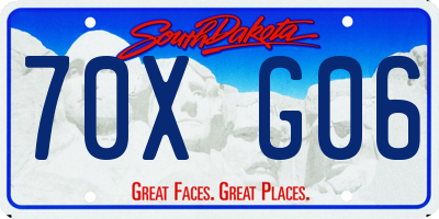 SD license plate 70XG06