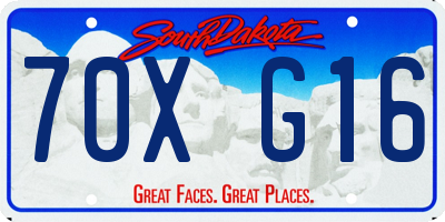 SD license plate 70XG16