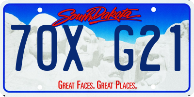 SD license plate 70XG21