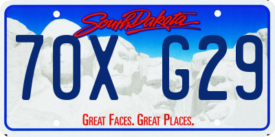 SD license plate 70XG29
