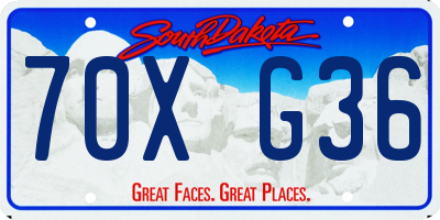 SD license plate 70XG36