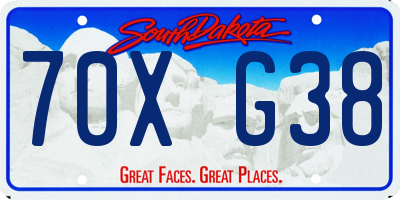 SD license plate 70XG38