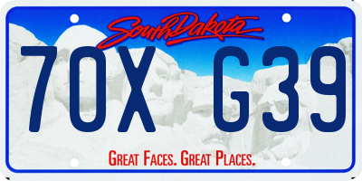SD license plate 70XG39
