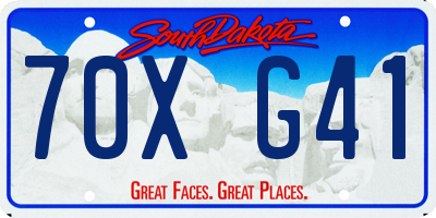 SD license plate 70XG41