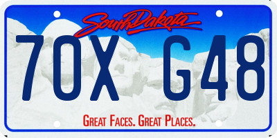 SD license plate 70XG48