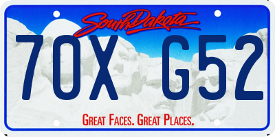 SD license plate 70XG52