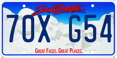 SD license plate 70XG54