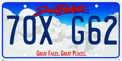 SD license plate 70XG62