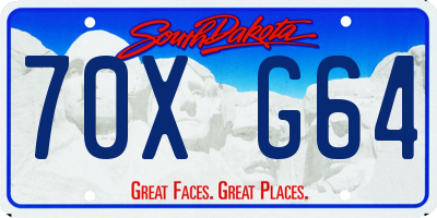 SD license plate 70XG64