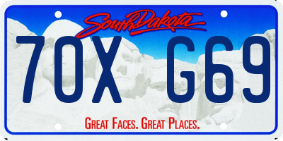 SD license plate 70XG69