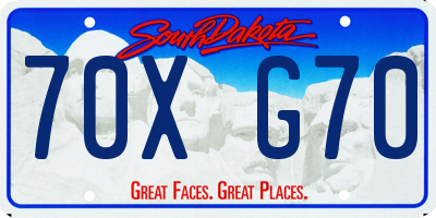SD license plate 70XG70