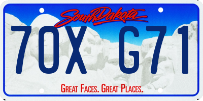 SD license plate 70XG71