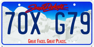 SD license plate 70XG79