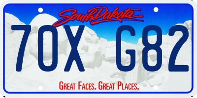 SD license plate 70XG82