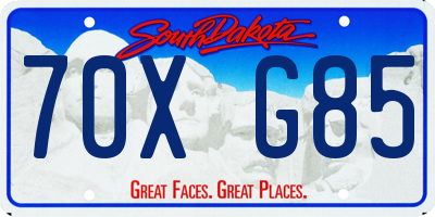 SD license plate 70XG85