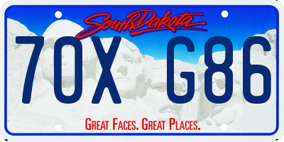 SD license plate 70XG86