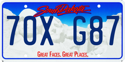 SD license plate 70XG87