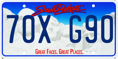 SD license plate 70XG90