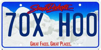 SD license plate 70XH00