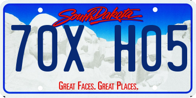 SD license plate 70XH05