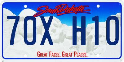SD license plate 70XH10
