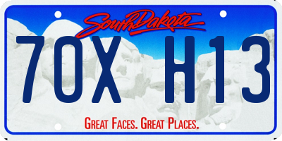 SD license plate 70XH13