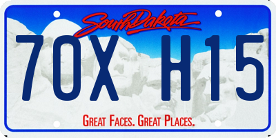 SD license plate 70XH15