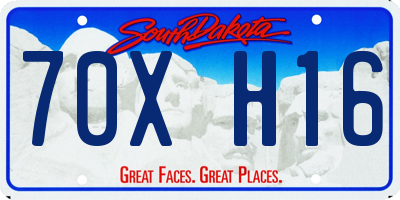 SD license plate 70XH16