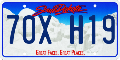 SD license plate 70XH19