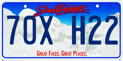 SD license plate 70XH22