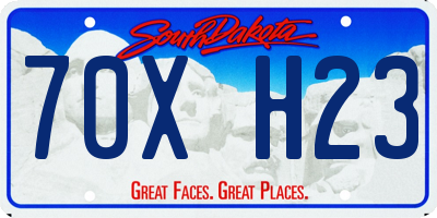 SD license plate 70XH23