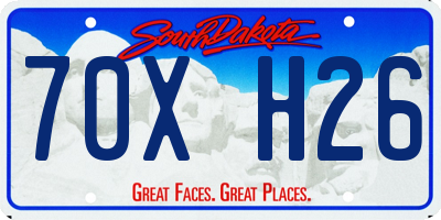 SD license plate 70XH26
