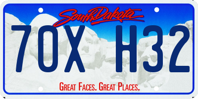 SD license plate 70XH32