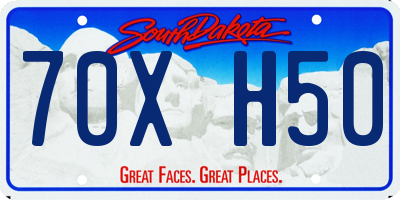 SD license plate 70XH50