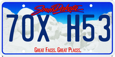 SD license plate 70XH53