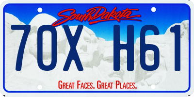 SD license plate 70XH61