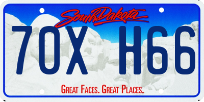 SD license plate 70XH66