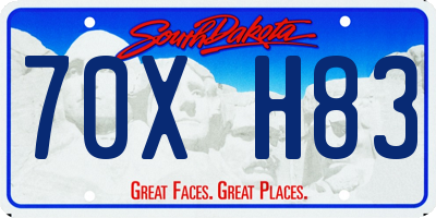 SD license plate 70XH83