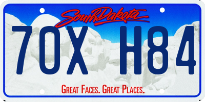 SD license plate 70XH84