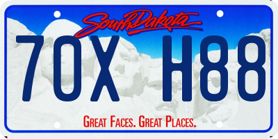 SD license plate 70XH88