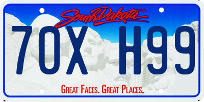 SD license plate 70XH99