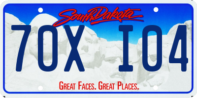 SD license plate 70XI04