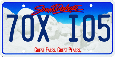 SD license plate 70XI05