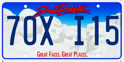 SD license plate 70XI15
