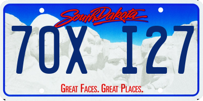 SD license plate 70XI27
